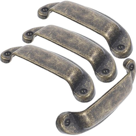 4 Pièces Poignées Tiroir Vintage Métal Lot de Poignées Coquille Rétro pour Meuble Armoire Cuisine Commode Tiroir Décoratif Robuste et Facile à Installer (1/5)