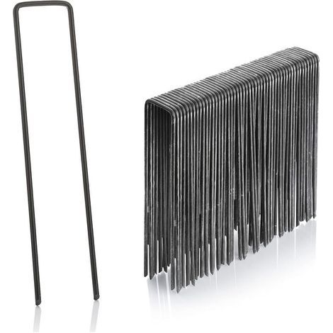 Piquets de fixation en acier galvanisé – Lot de 50 unités, hauteur 150 mm, diamètre 3 mm, longueur utile 40 mm (1/4)