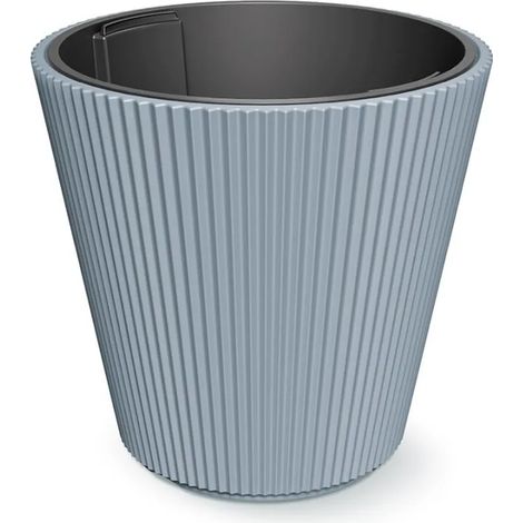 Pot de fleurs MILLY avec insert 46,7 cm - Couleur : gris clair (1/2)