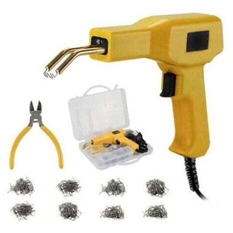 Soudure Plastique, Agrafeuse a Chaud pour Reparer Plastique avec 400 Agrafes, Agrafeuse Plastique pour Réparation Pare-Chocs et Carrosserie, Pistolet à Souder Soudage Plastique--