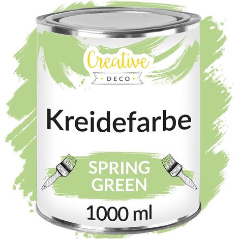 Creative Deco Kreidefarbe Frühlingsgrün 1L Matt und Abwaschbar für Möbel