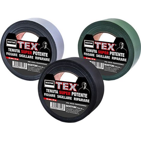 Cinta Boston Tex 48 mm×25 m tela poliéster verde – BOSTON