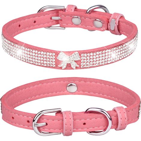 Collier Pour Chien Et Chat - Velours Doux Avec Strass Et Couronne - Réglable Pour Petit Moyen Grand Animal - 1 Pièce (1/5)