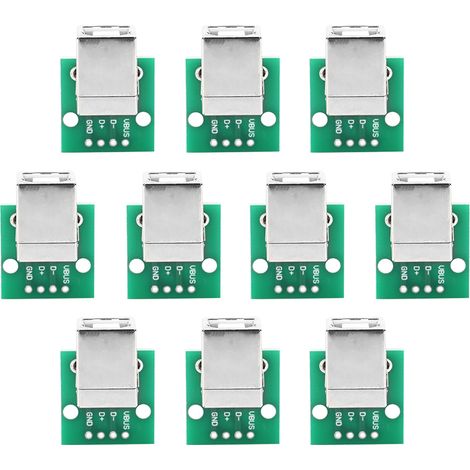 Carte adaptateur USB Type B femelle vers DIP, 4 broches, pas de 2.54mm, 10 pièces