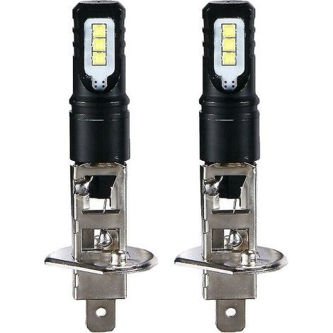 autres – Lot de 2 ampoules LED H1 6000K 6000lm – Éclairage xénon blanc – Installation facile sans modification – Pour feux diurnes et antibrouillard (1/4)
