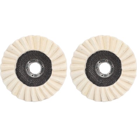 Lot 2 disques de polissage en laine feutrée forme vague 5 pouces pour meuleuse rotative, accessoires de polissage (1/5)