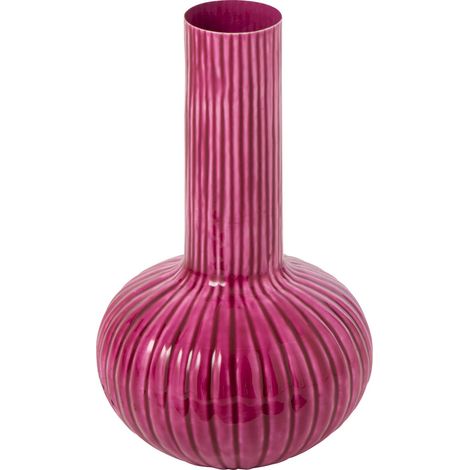 Vase fuchsia en métal strié - fuchsia (1/3)