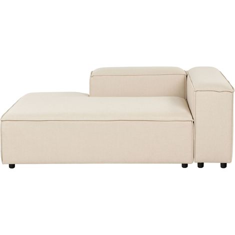 Chaise longue moderna tessuto beige Gambe nere Rivestimento in corda Ardal