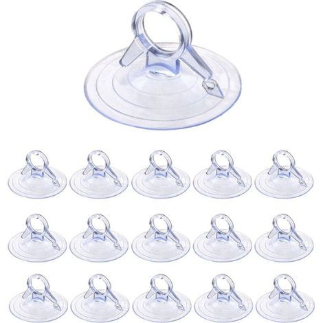 SABIR Ventouse de 45mm Mini Ventouse 200 Pièces Carrosserie Ventouse en Plastique PVC Sans Crochets Ventouse Transparente en Caoutchouc Ventouse Forte Adhérence pour Voiture Camping Vitre Pare Soleil (1/5)