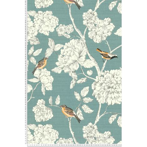 Papier peint Fleur Bleu Séjours & Chambres Lutèce