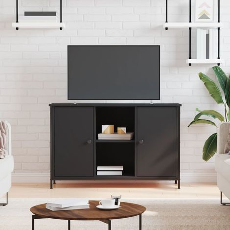 vidaXL Mobile Porta TV Nero 100x35x65 cm in Legno Multistrato (1/5)