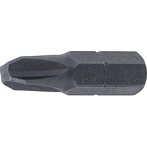 Embout Cruciforme PH3 6,3 mm (1/4) - L. 25 mm - Précision et Durabilité, Acier, Pro - D-Work