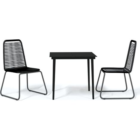 Ensemble à manger de jardin 3 pcs  Mobilier de jardin Noir (1/5)