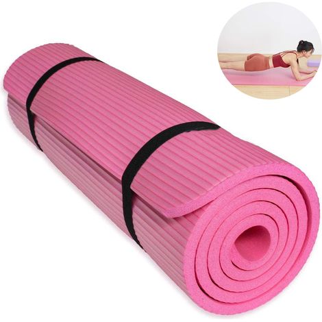 Tapis De Yoga, Doux, Extra épais, 1,5 Cm, Respectueux De L'environnement, Nbr Léger, Antidérapant, Sans Polluant, Tapis De Gymnastique, Tapis De Fitness, Confort, Avec Sac Et Sangle De Transport