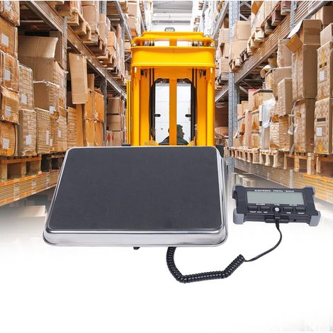 Paketwaage bis 200kg/50g Plattformwaage Briefwaage mit Große Plattform aus Edelstahl Externes Beleuchtetes, 31.6 25 4.95cm Digitalwaage mit LCD Display