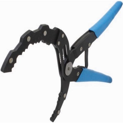 Alicates autoajustables para filtros de aceite 60-120 mm. Herramienta para coches, resistente y fácil de usar en talleres y mecánica. (1/2)