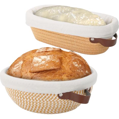Cesta de ratán, cesta para el pan del hogar, accesorio para el cabello, utensilio de repostería, masa, cesta de fermentación de tela europea (1/5)