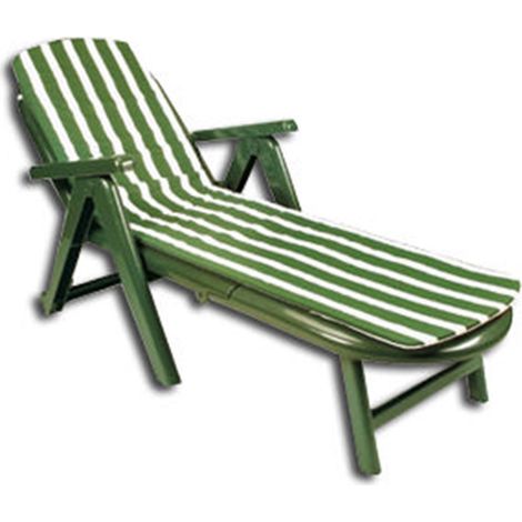 Lettino da spiaggia Cayman 84x74x19 cm con cuscino verde