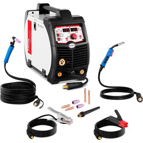 Helloshop26 – Poste à souder MMA 200 A – Soudage MIG, TIG, MMA – Tension 230 V – Courant 15-200 A – Électrode 1-4 mm – Ventilateur puissant