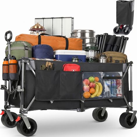 Faltbarer Gartenwagen 300 L, 250 kg, Stahl, schwarz/grau HAVRYA (1/3)