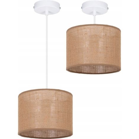 1-FLACHE DECKENHÄNGELAMPE, BOHO JUTA LAMPENSCHIRM