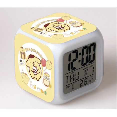 Kleiner, 3,8 cm großer, gestickter, animierter LED-Digitalwecker für Babybetten und Kinderzimmer, Modell 14 (1/5)