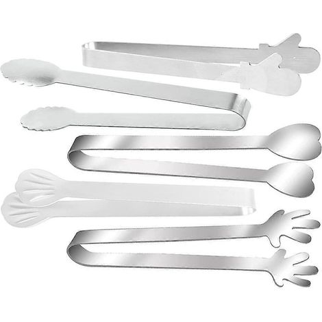 Pince de cuisine multifonctionnelle anti-brûlure (lot de 5)-12.5x3CM-Silver (1/3)