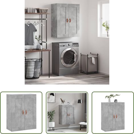 Holzwerkstoff - Wandschrank Betongrau 69,5x34x90 cm Holzwerkstoff (1/5)