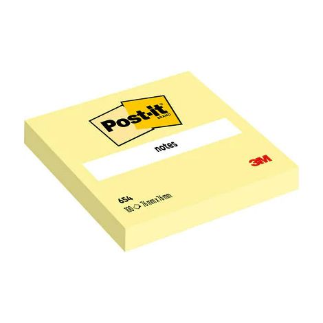 Post-It 654-CY nota autoadhesiva Plaza Amarillo 100 hojas Autoadhesivo