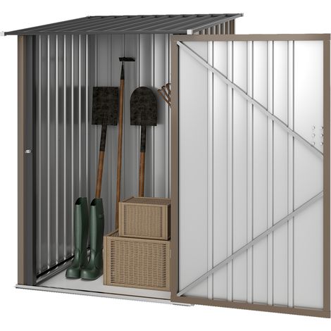 Abri de jardin acier 100x103x160 cm marron