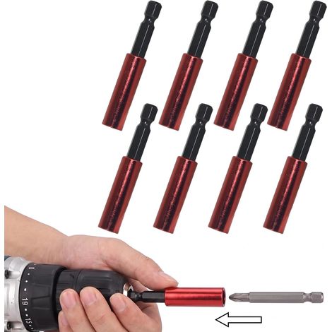 8pcs Porte Embout Magnetique Porte Embout Visseuse Rallonge Visseuse 60 mm (1/5)