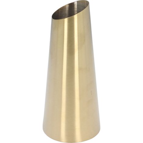 Vase doré en acier inoxydable 304, forme conique, ouverture étroite, style moderne et épuré, idéal pour la maison, le bureau ou une chambre d'étudiant. (1/5)