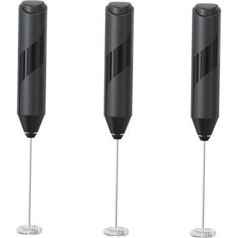Fouet électrique à main - Mini batteur - Batteur à œufs - Sans fil et pratique - Lot de 3 - Noir (1/5)