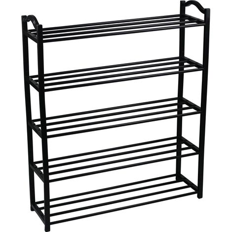 Schuhregal mit 5 Ablagen, Sir Black, 63 x 20 x 79 cm, Thinia Home