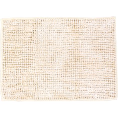 Tappeto Shaggy Bagno E Cucina Retro Antiscivolo In Microfibra Mod. Perla Crema, misura40x60coloreCrema (1/4)