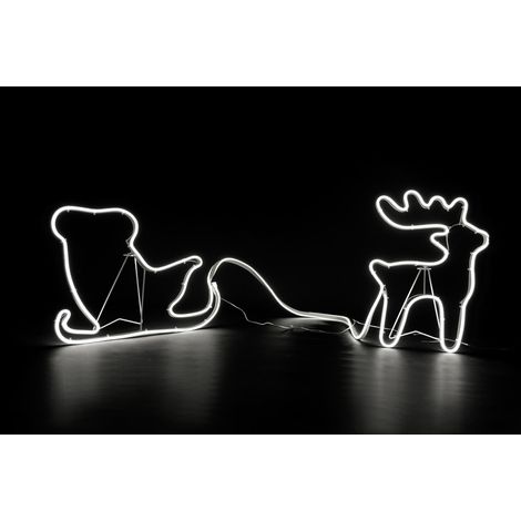 Reindeer 30x40cm and Sleigh 30x45cm Rope Light Silhouette-cool white (1/5)