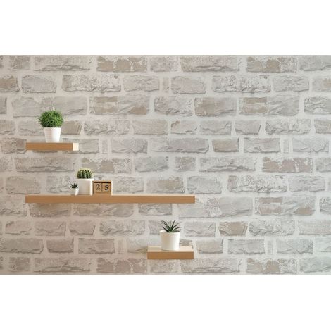 A.S. Creation Natural Living 386371 Vliestapete Steinoptik 10.05 x 0.53 m Grau Wohnzimmer Schlafzimmer Flur Küche Esszimmer Badezimmer Bad Arbeitszimmer Büro Diele (1/4)