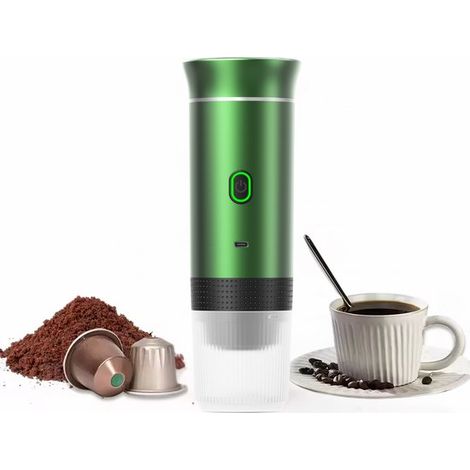 Macchina da caffè portatile da viaggio, senza fili, per auto, 12 volt, espresso, Nespresso, caffè in capsule Dolce Gusto, caffè macinato, tazze, ricaricabile (1/5)