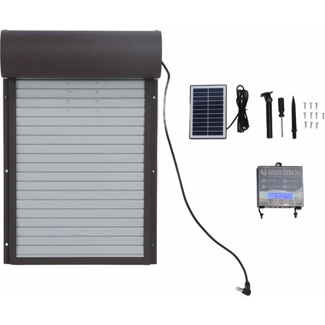 Porte Automatique de Poulailler avec Minuterie, Électrique à Énergie Solaire, Résistant l'hiver, Écran LCD - (1/5)