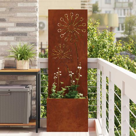 Garten Sichtschutz-Leinwand Rostig 50 x 150 cm Wetterfeststahl (1/5)