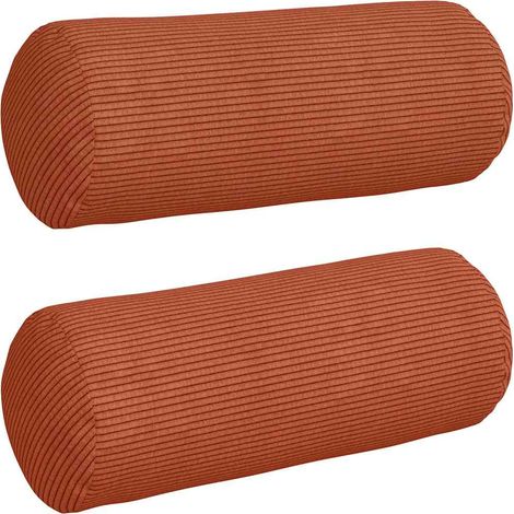 Maison Exclusive - Cojines Bolster 2 pcs Rojo Naranja Ø 15 x 40 c