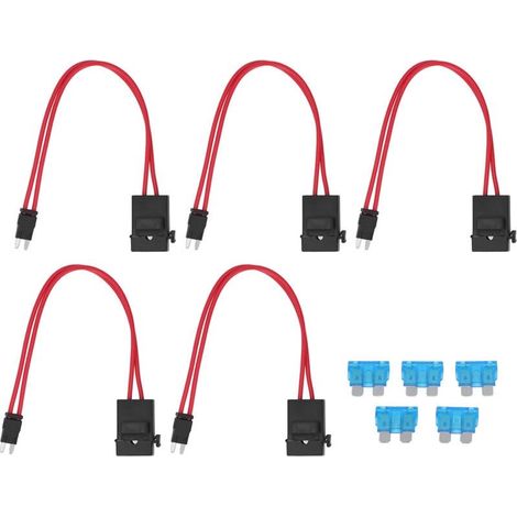 Connecteur porte-fusible de voiture, 5 pièces, Mini extension de fil robuste pour véhicule ATM 20A 16AWG avec 5 fusibles ACK S 10.9mm