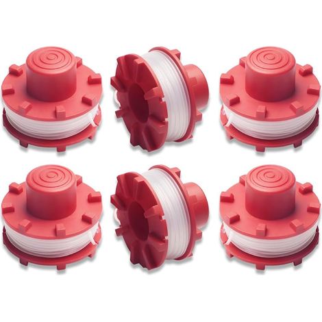 Ensemble de 6 pièces,Compatible avec Einhell GE-CT 36/30Li bobines de fil de rechange pour débroussailleuse,longueur 8 m, diamètre 2 mm,nylon bobines (1/5)