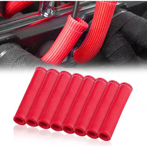 Vtizikl 8 PCS Manchon de protection thermique du fil de bougie 2500° Protecteur de fil de bougie - Enveloppe de protection de fil Remplacement pour voiture camion rouge (1/4)