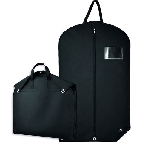 Housse pour vêtements à suspendre, premium pliable avec fenêtre transparente - 60 x 160 cm - Noir - Vivezen (1/5)