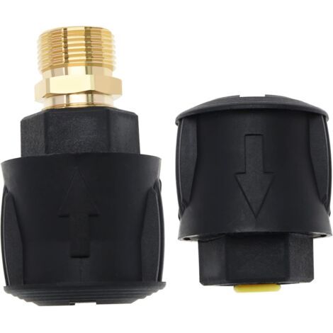 BUNTHAUS Raccord rapide haute pression Karcher K2-K7 – Adaptateur tuyau en aluminium et plastique – Installation rapide sans fuite d'eau