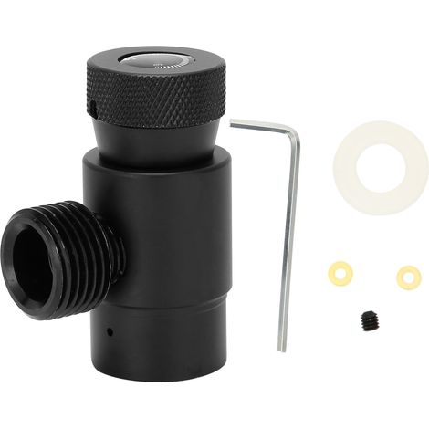 Adaptateur de remplissage CO2 pour cylindre soda en alliage d'aluminium ASA avec raccord CGA320 noir