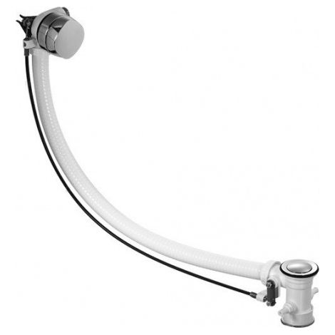 Supplément pour trop-plein et évacuation, avec carré blanc, avec entrée intégrée pour baignoire, largeur totale = 750 mm