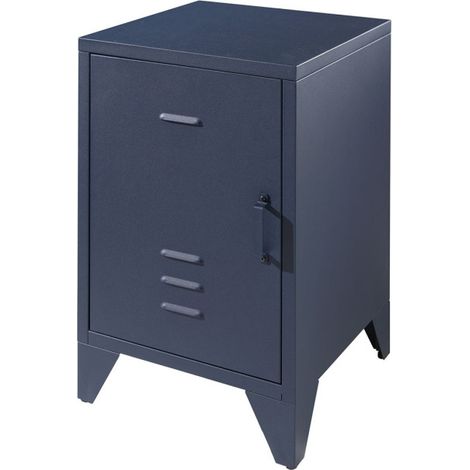 Table de Chevet Enfant "Bronxx" 60cm Bleu Mat (1/2)