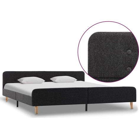 Estructura de cama de arpillera gris oscuro 180x200 cm vidaXL (1/5)